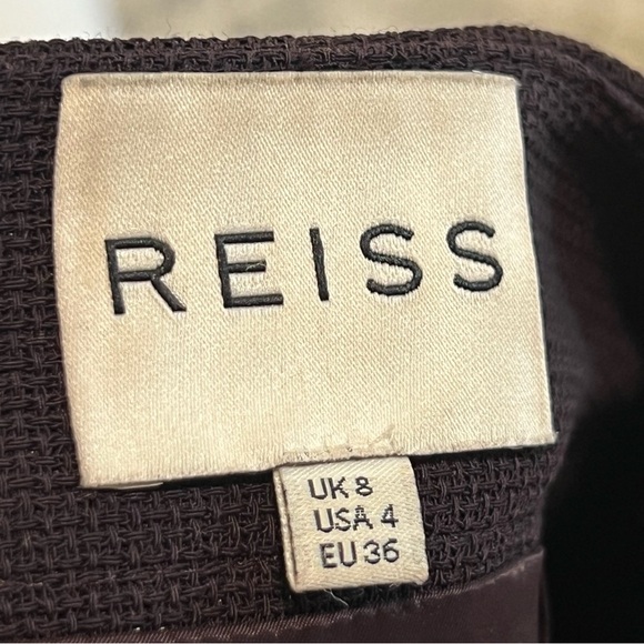 Reiss "Camila" Grape High Waist Lightweight Tailored Wool Pencil Skirt US 4 - Picture 5 of 7